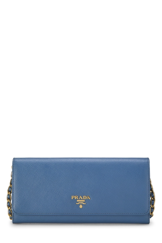 Blue Saffiano Leather Wallet On Chain (WOC), , large image number 0