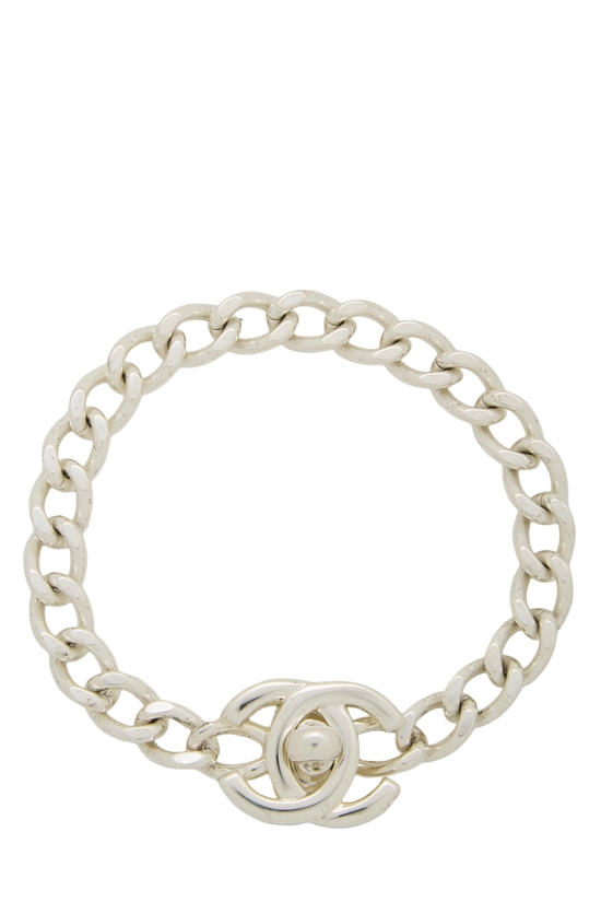 Silver 'CC' Turnlock Bracelet Small, , large image number 0