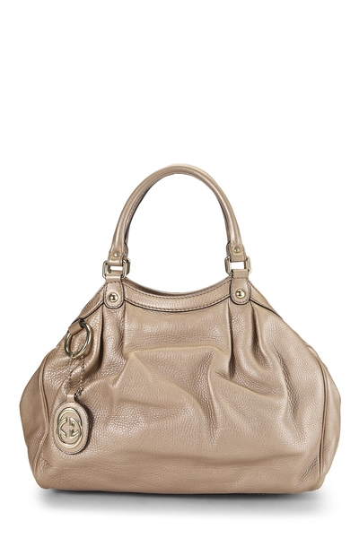 Gucci Pink Metallic Leather Sukey Tote