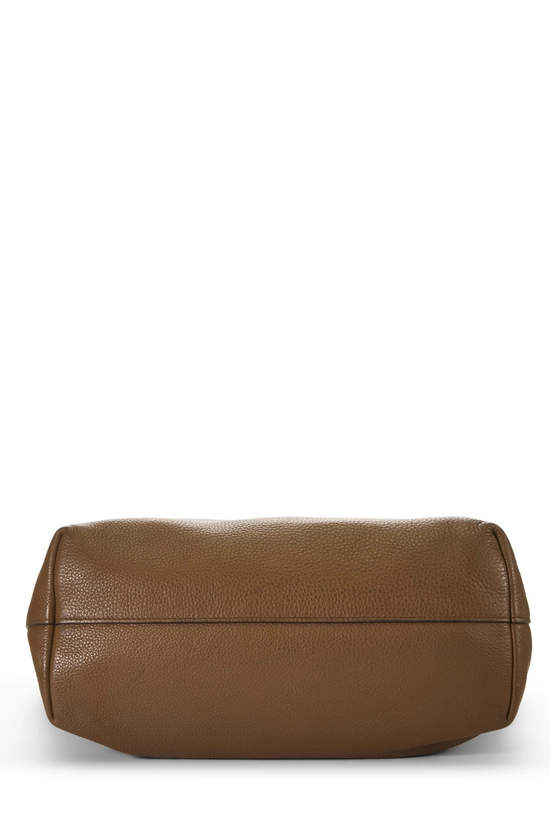 Brown Vitello Daino Convertible Shopping Tote Medium, , large image number 4