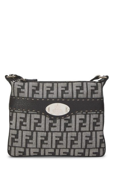 Fendi Black Zucca Canvas Selleria Messenger