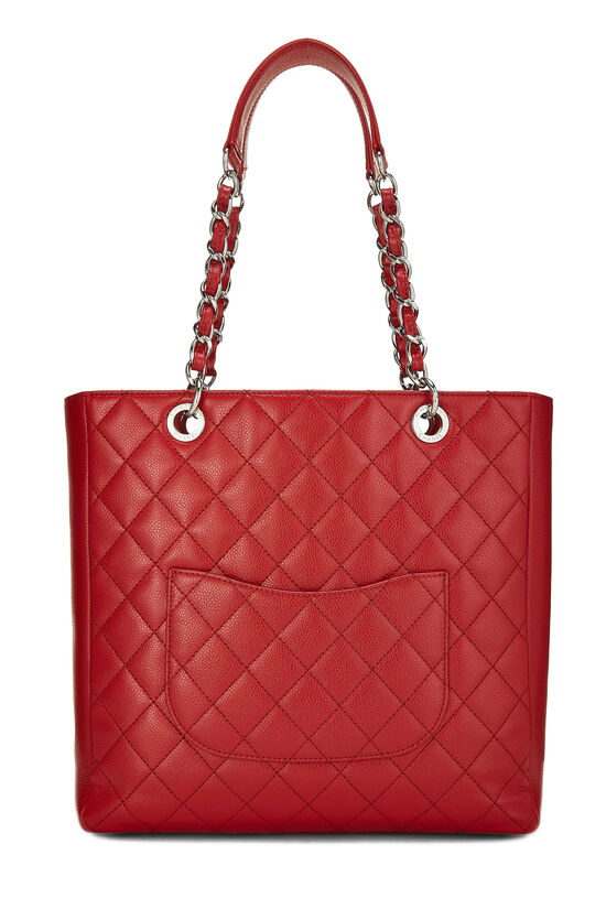 Red Quilted Caviar Petite Shopping Tote (PST) XL, , large image number 3