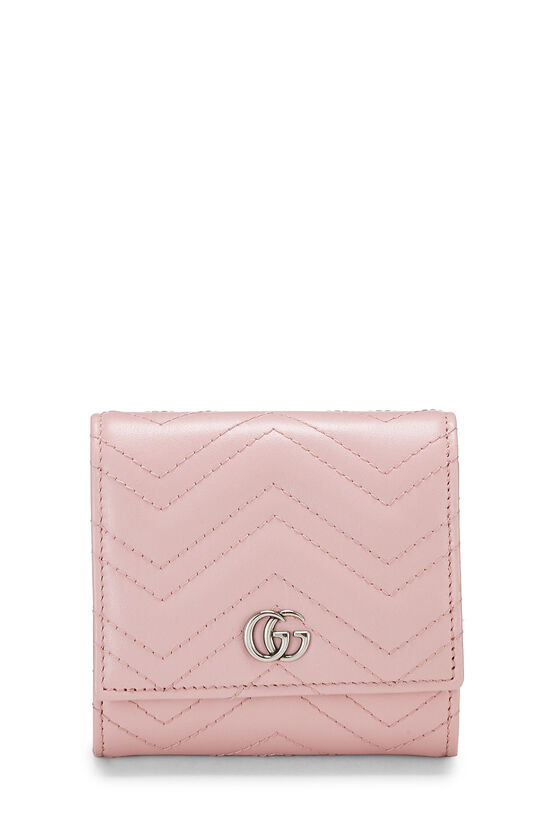 Pink Leather GG Marmont Card Case, , large image number 0