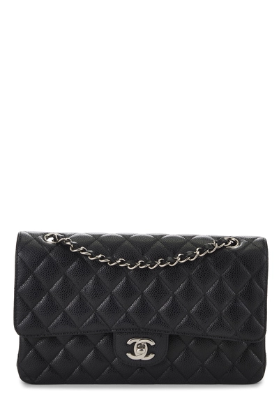 Chanel Black Quilted Caviar Classic Double Flap Medium