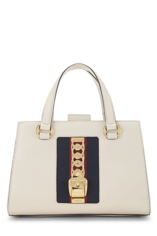 Pre-Owned White Leather Sylvie Tote Medium QFB1IC1LW7005
