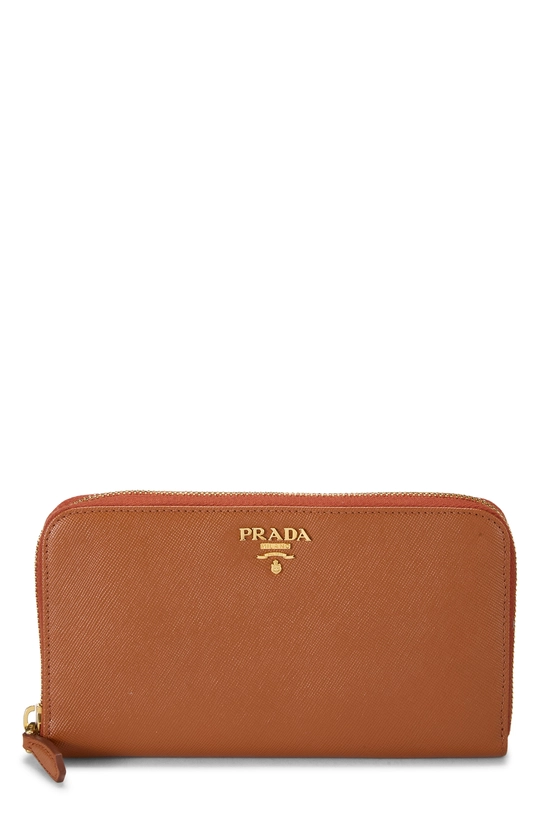 Orange Saffiano Zip Around Wallet, , large image number 0
