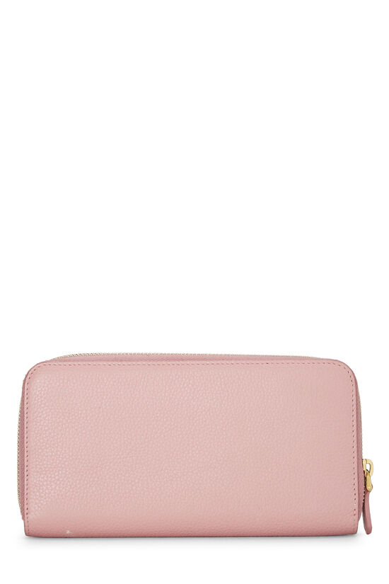 Pink Vitello Daino Zip Around Wallet, , large image number 2