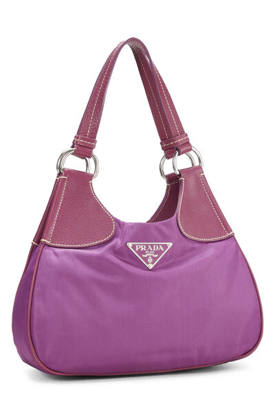 Purple Nylon Shoulder Bag Small , , large