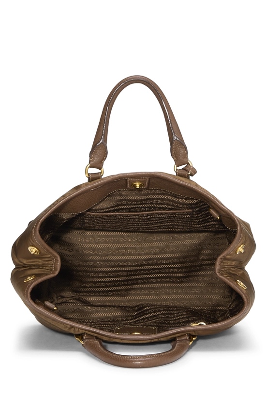 Brown Nylon Convertible Buckle Handbag, , large image number 5