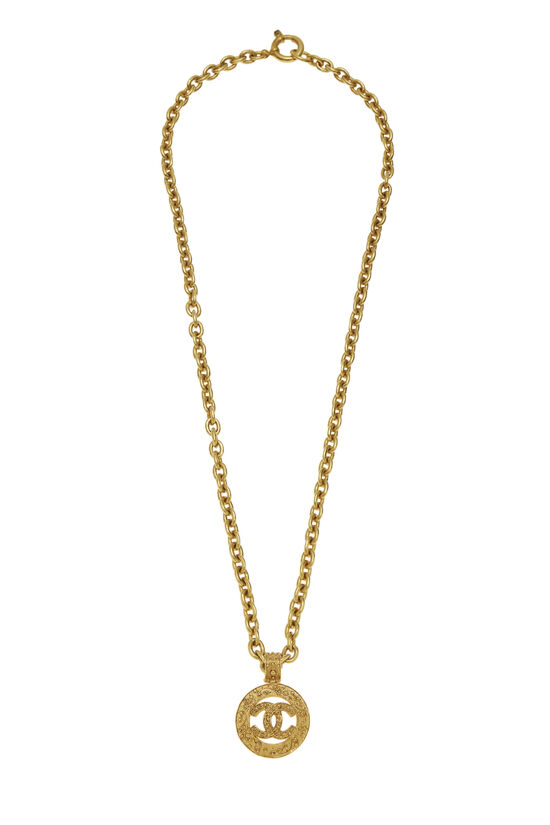 Gold Filigree 'CC' Round Necklace, , large image number 0
