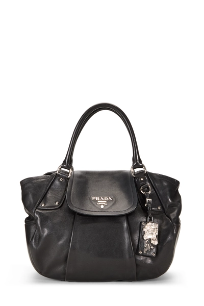 Prada Black Calfskin Convertible Handbag