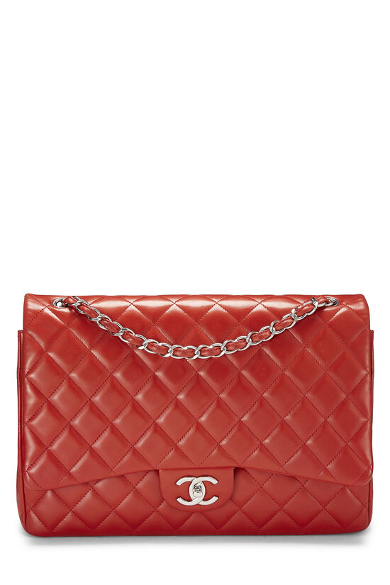 Chanel Red Quilted Lambskin New Classic Double Flap Maxi Q6BAQP1IR6003