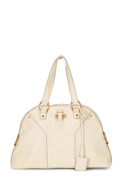 YSL White Leather Muse Large