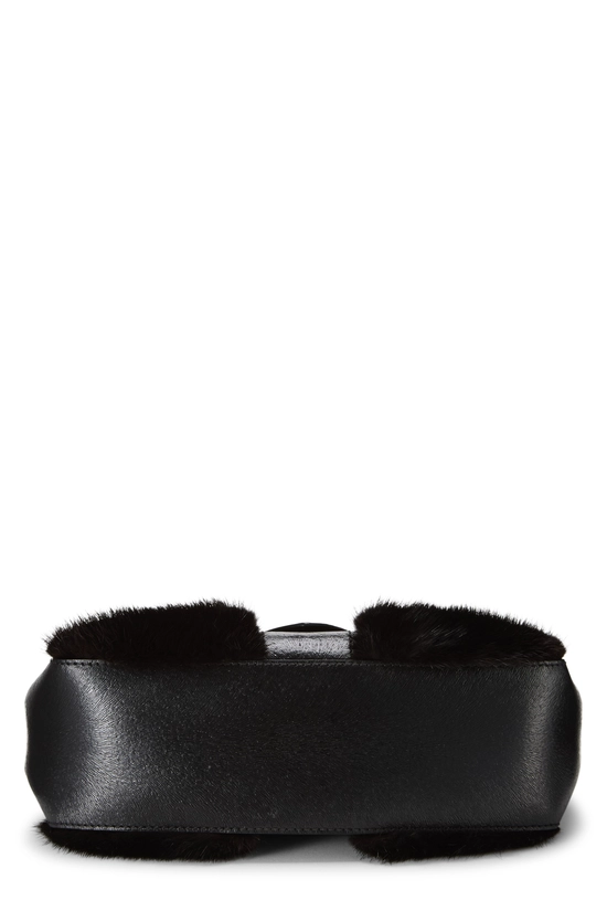 Black Fur Logo Flap Baguette, , large image number 4