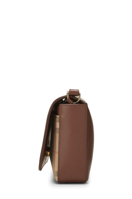 Brown Leather House Check Crossbody Medium, , large image number 2