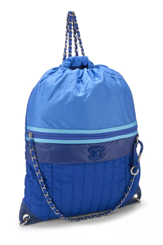Blue Nylon Coco Neige Drawstring Backpack, , large image number 1