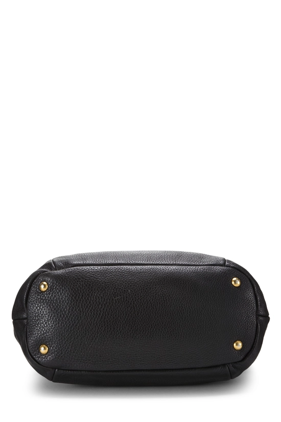 Black Vitello Daino Convertible Tote, , large image number 4