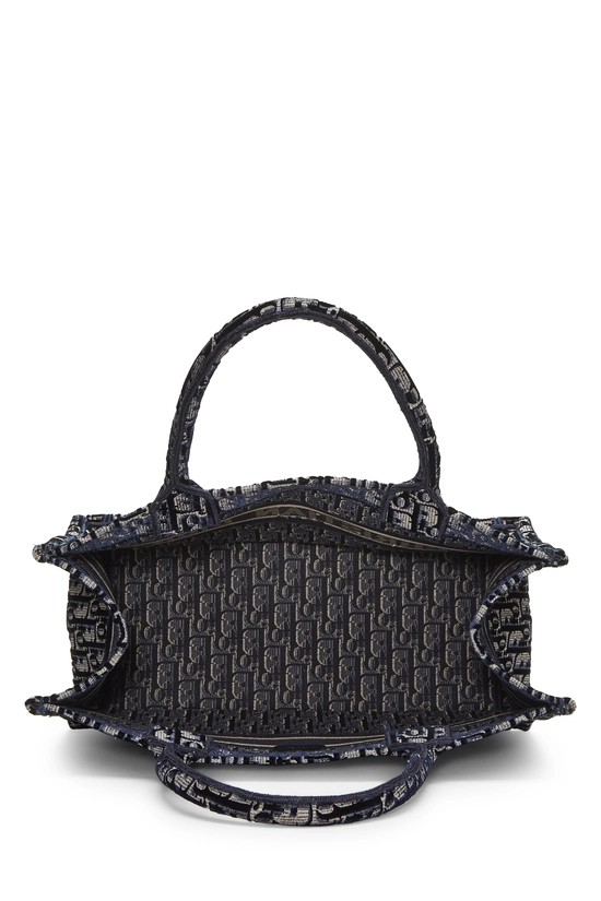 Navy Embroidered Canvas Book Tote Medium, , large image number 5