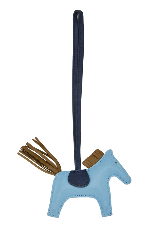 Celeste, Bleu De Malte, and Kraft Milo Leather Rodeo Bag Charm TPM, , large image number 1