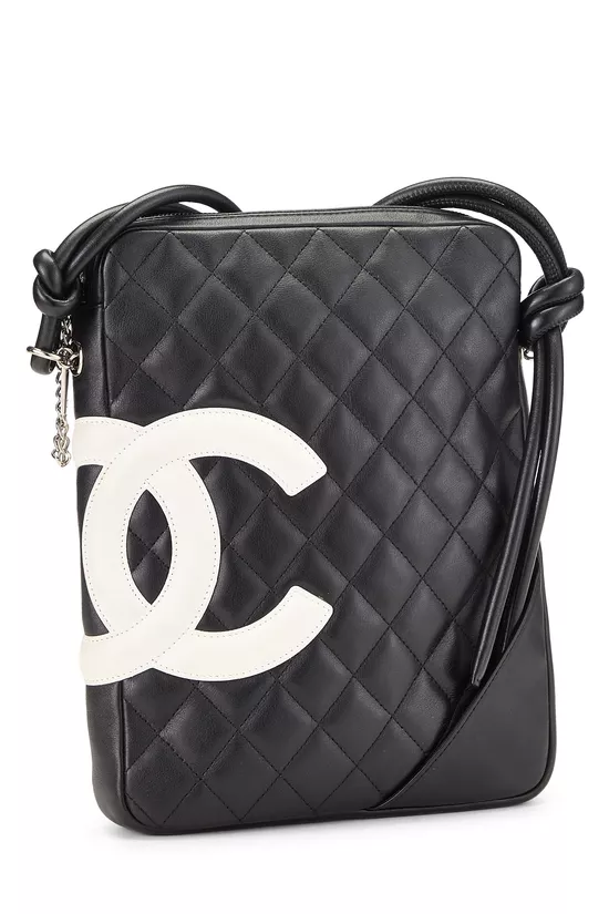 Black Quilted Calfskin Cambon Shoulder Bag, , large image number 1