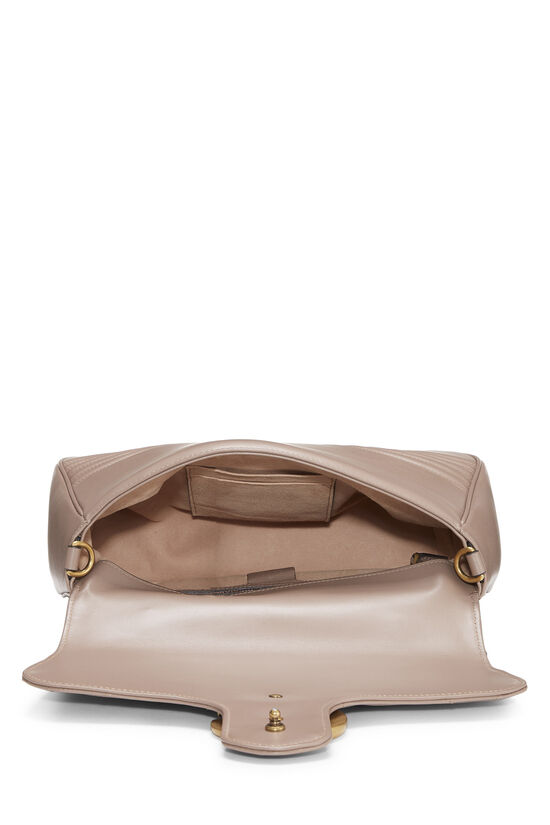 Beige Leather GG Marmont Top Handle Bag Medium, , large image number 6