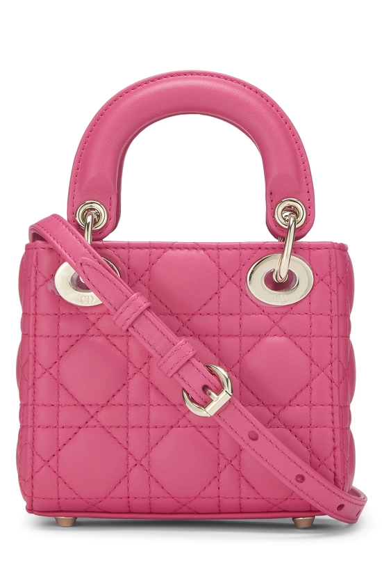 Pink Lambskin Lady Dior Micro, , large image number 3