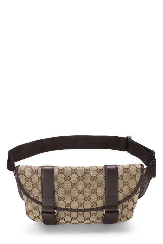 Brown Original GG Canvas Double Strap Waist Pouch, , large image number 0