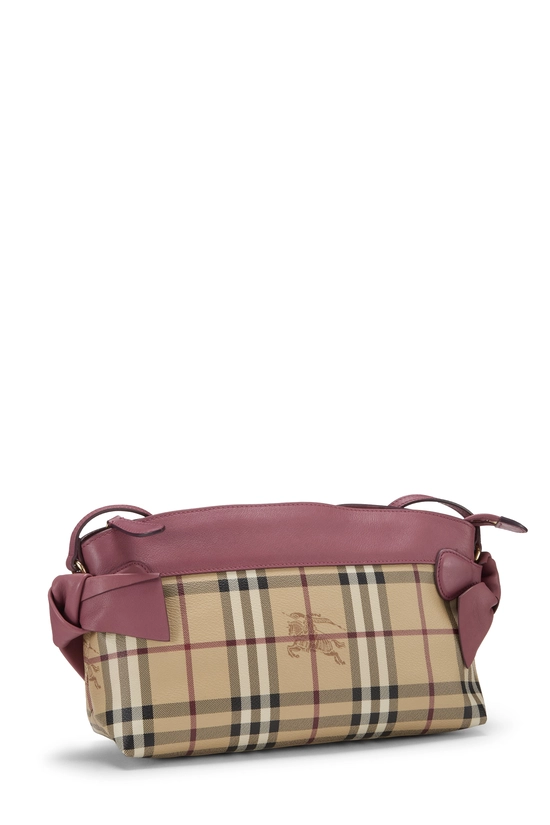 Pink Haymarket Coated Canvas Bow Tie Crossbody, , large image number 1