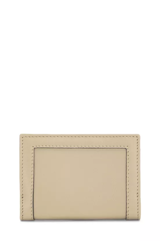 Cream Leather Bamboo Compact Wallet , , large image number 2