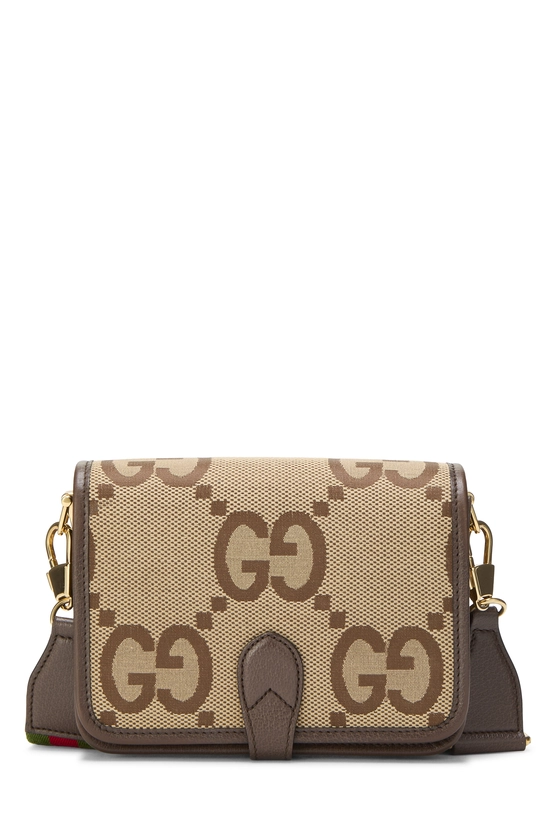 Brown Jumbo GG Canvas Shoulder Bag, , large image number 0