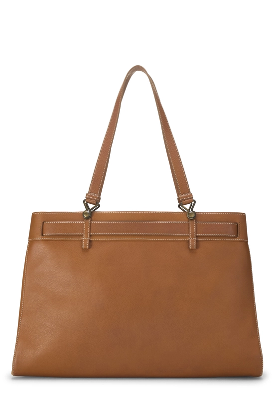 Brown Leather Jeans Pocket Tote Large, , large image number 3