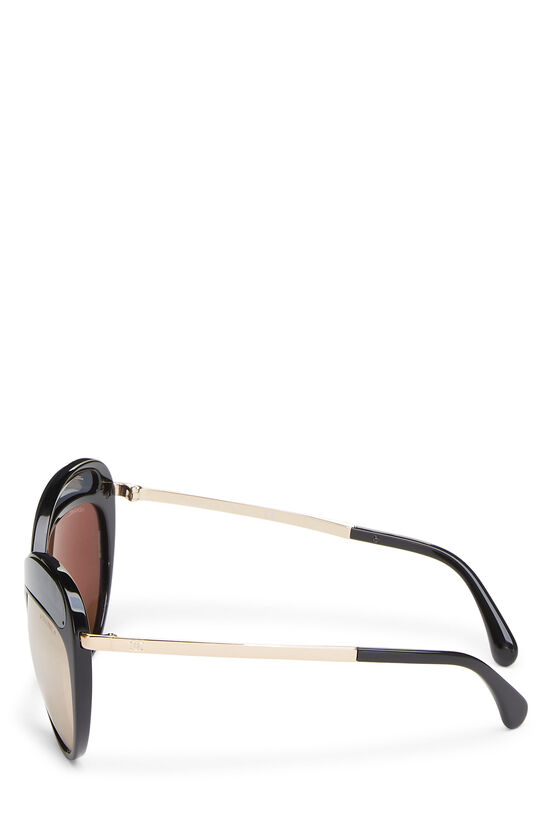 Black Acetate & Rose Gold Dual Lens Sunglasses, , large image number 4