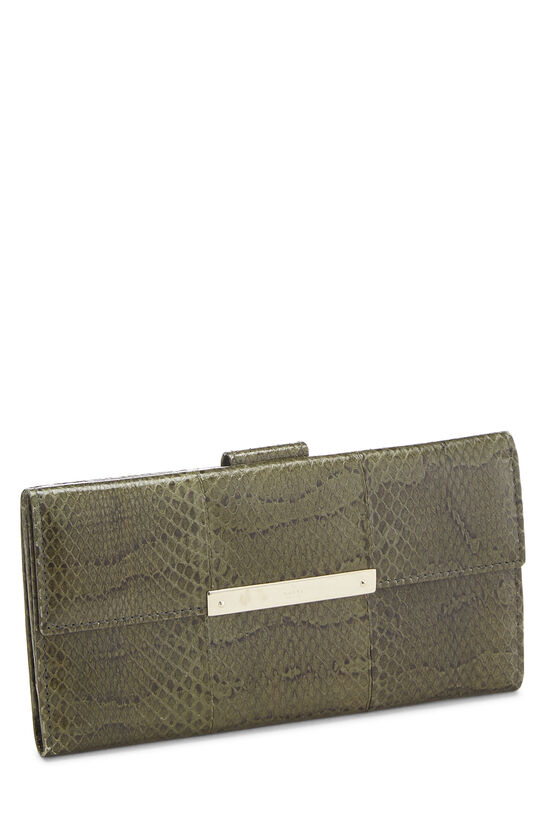 Green Python Continental Wallet, , large image number 1