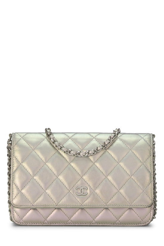 Purple Iridescent Classic Quilted Wallet On Chain (WOC), , large image number 0
