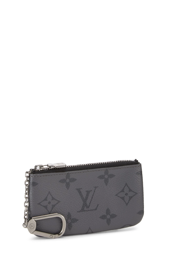 Black Monogram Eclipse Reverse Canvas Pochette Clefs, , large image number 1