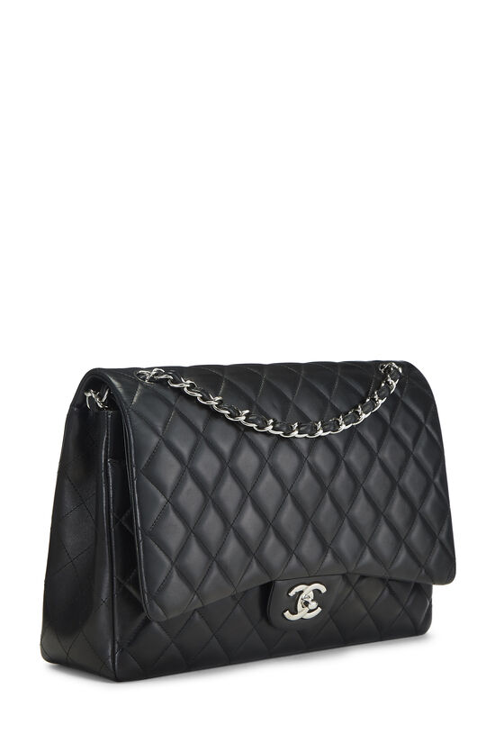 chanel large quilted bag black
