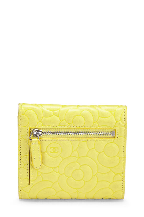 Chanel Yellow Calfskin Camellia Wallet Q6A01J3PYB001