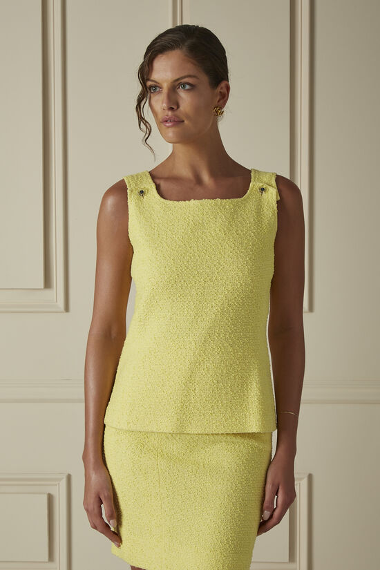 Yellow Wool Blend Three-Piece Skirt Set, , large image number 3