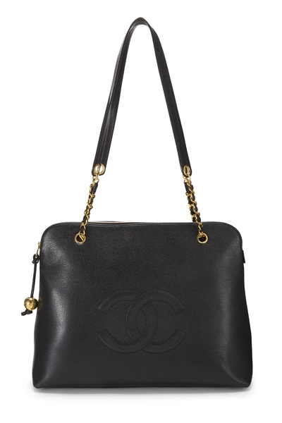 Black Caviar Zip Tote Large