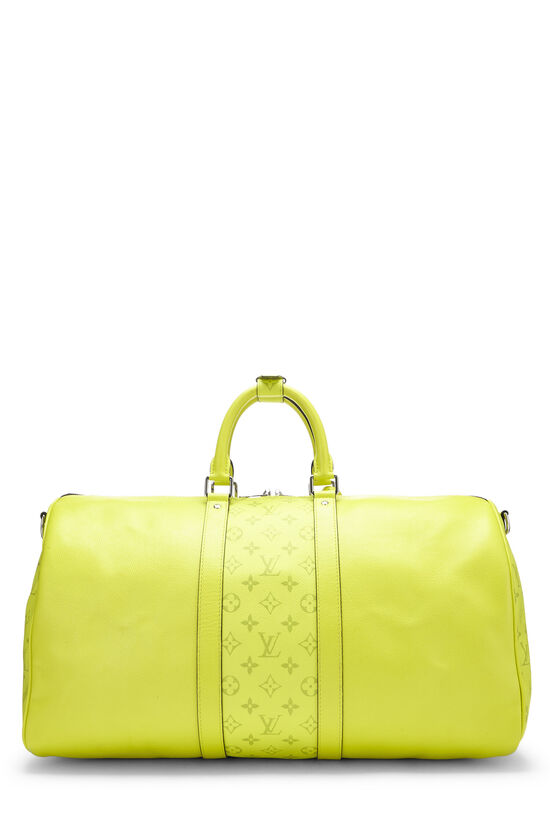 Louis Vuitton Yellow Taigarama Keepall Bandouliere 50