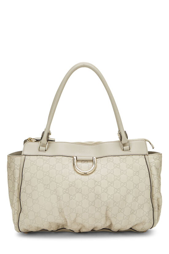 White Guccissima D-Ring Abbey Zip Tote , , large image number 0