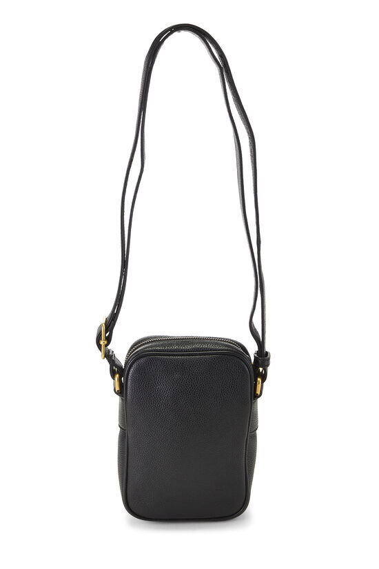 Black Leather Vertical Camera Bag Mini, , large image number 3