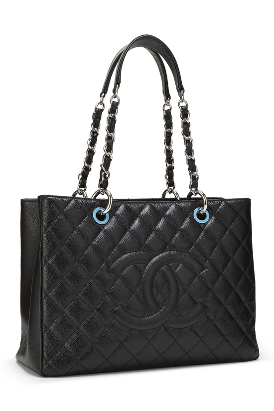 Black Quilted Caviar Grand Shopping Tote (GST), , large image number 1