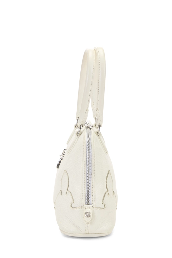 White Leather Cross Top Handle Bag, , large image number 2