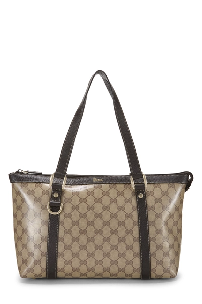 Original GG Crystal Canvas D-Ring Abbey Zip Tote Large