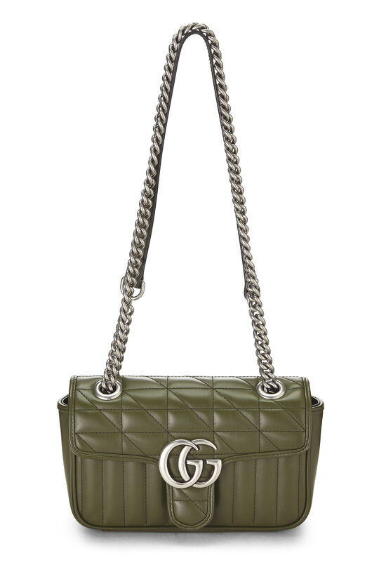 Green Leather GG Marmont Crossbody Bag, , large image number 0