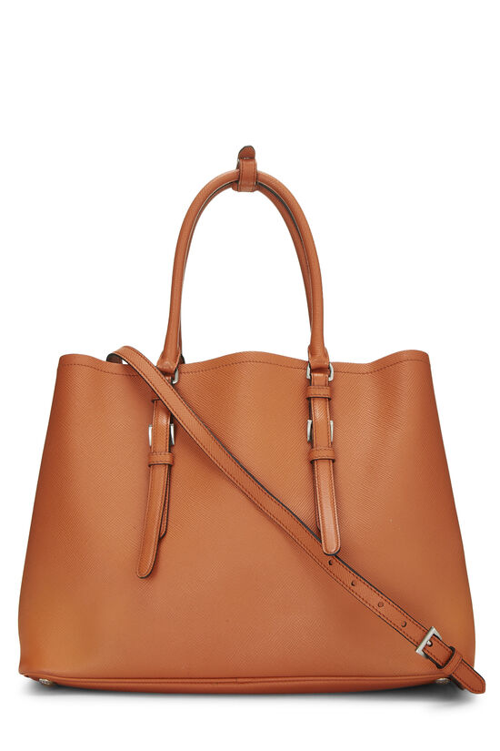 Orange Saffiano Double Cuir Tote, , large image number 3