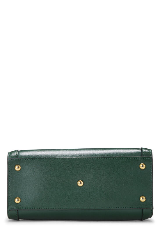 Green Leather Diana Bamboo Handbag Mini, , large image number 4