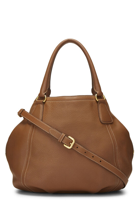 Brown Vitello Daino Convertible Handbag Medium, , large image number 3