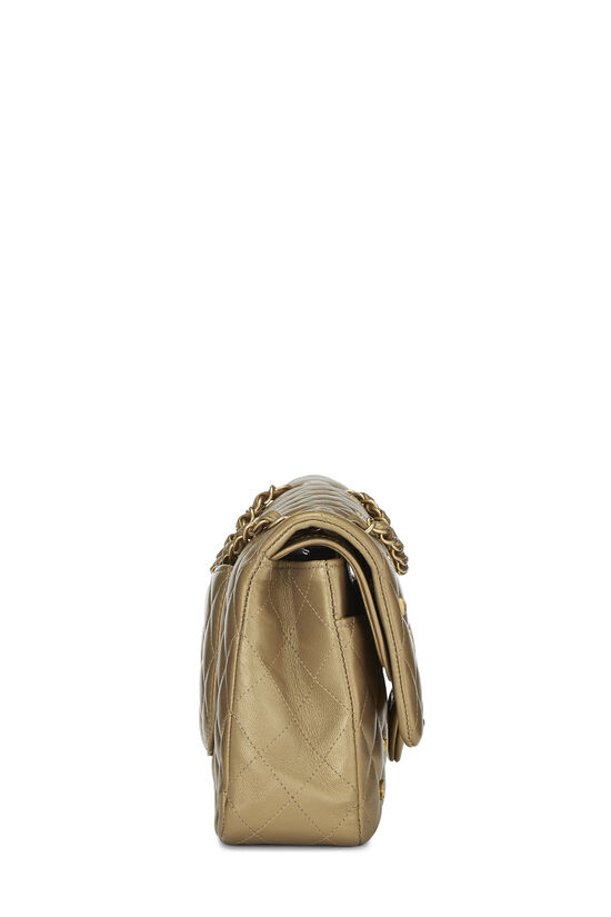 Chanel Classic Quilted Mini Lambskin Single Flap Metallic Gold
